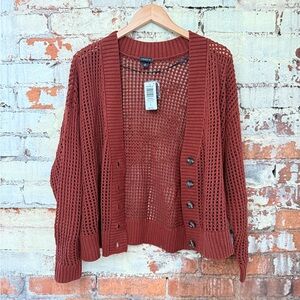 Torrid Rust Open Knit Cardigan Sweater